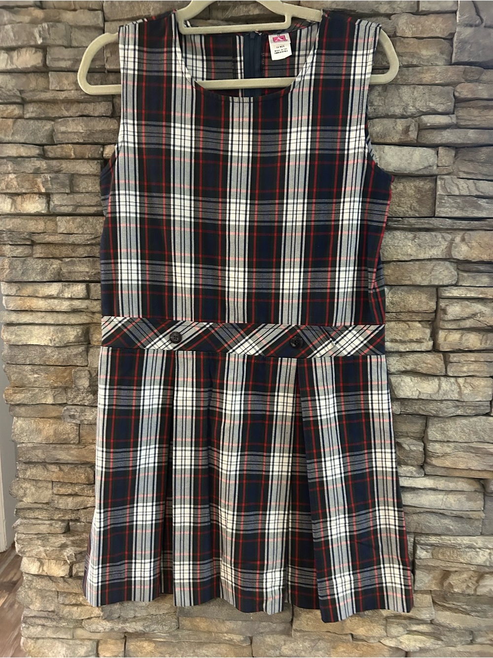 A+ school Apparel jumper  Dress Girls 14 Plaid Pleated School Uniform